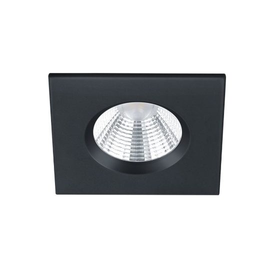 Faretto da incasso per cartongesso led 5,5w 3000k dimmerabile ip65 quadrato nero opaco
