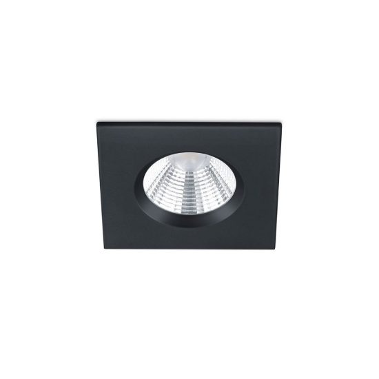 Faretto da incasso per cartongesso led 5,5w 3000k dimmerabile ip65 quadrato nero opaco