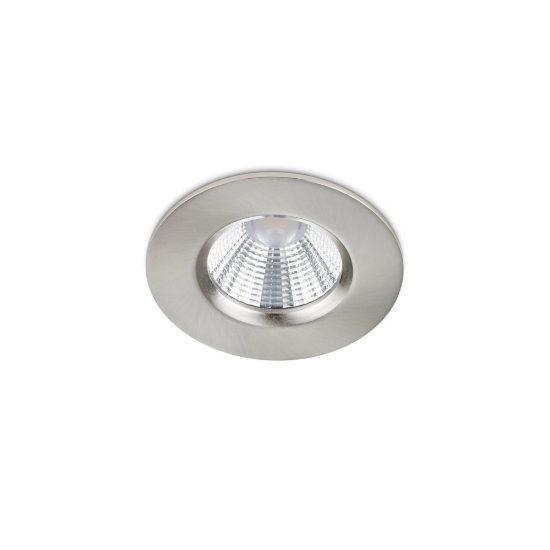 Faretto da incasso per cartongesso led 5,5w 3000k dimmerabile ip65 rotondo nichel opaco