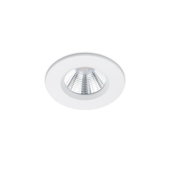 Faretto da incasso per cartongesso led 5,5w 3000k dimmerabile ip65 rotondo bianco opaco