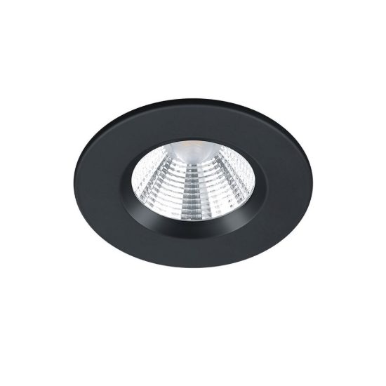 Faretto da incasso per cartongesso led 5,5w 3000k dimmerabile ip65 rotondo nero opaco