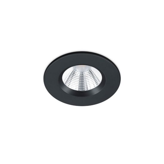 Faretto da incasso per cartongesso led 5,5w 3000k dimmerabile ip65 rotondo nero opaco