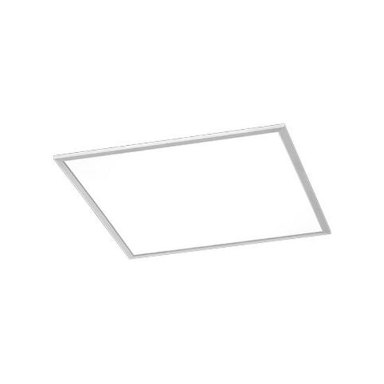 Plafoniera led 31w 3000k dimmerabile per soggiorno moderna quadrata nichel opaco
