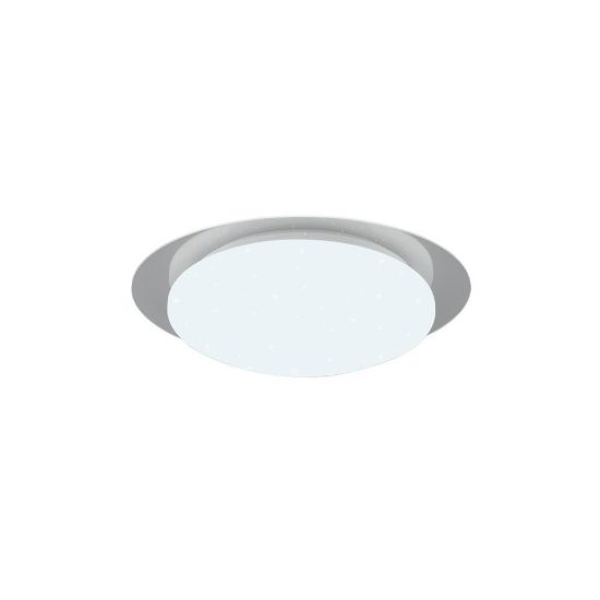 Plafoniera led 12w 4000k rgb con telecomando ip44 per bagno rotonda bianca effetto stellato