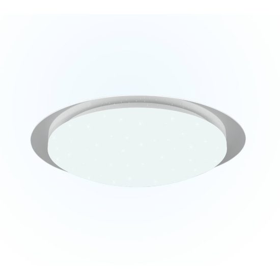 Plafoniera led 18,5w 4000k rgb con telecomando ip44 per bagno rotonda bianca effetto stellato