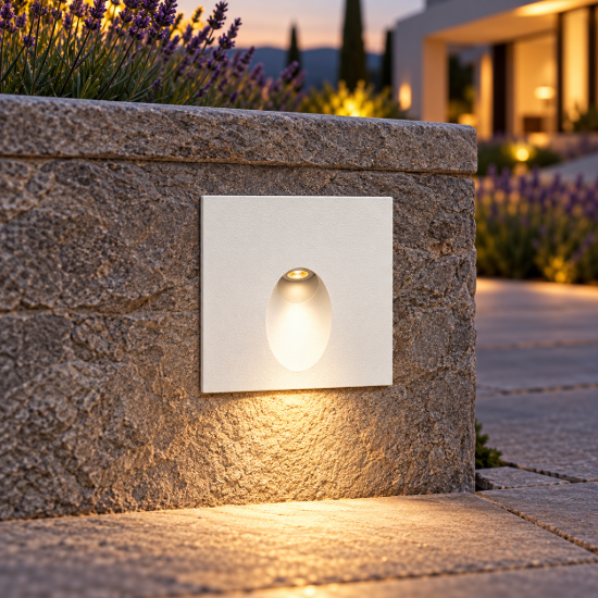 Segnapasso da esterno led 3w 3000k ip65 bianco sabbiato
