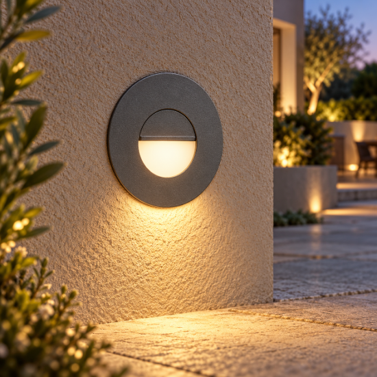 Segnapasso led 3w 3000k da esterno ip65 antracite