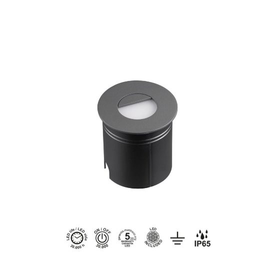 Segnapasso led 3w 3000k da esterno ip65 antracite
