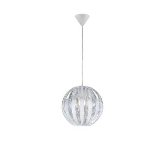 Lampadario a sospensione per camera da letto moderno a listelli bianchi trasparenti