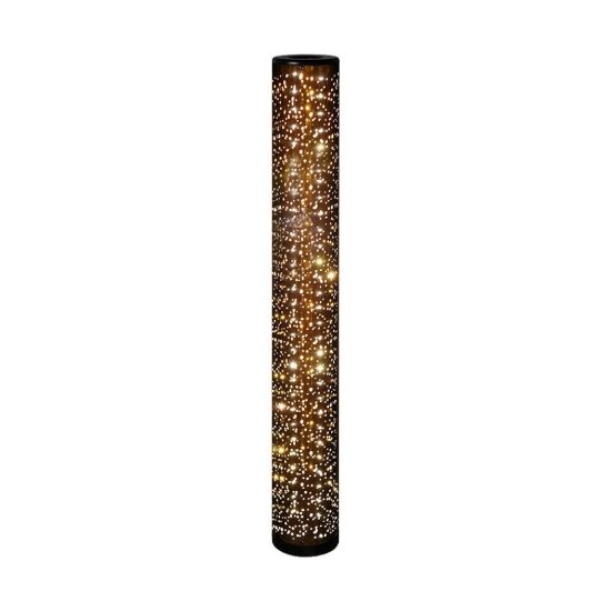 Piantana led 8w 3000k per soggiorno moderna in tessuto forato nero oro
