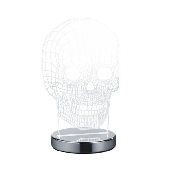Lampada da tavolo led 7w 3000k 4000k 6500k per cameretta a forma di teschio cromo