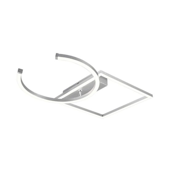 Plafoniera led 23,5w 4000k per soggiorno moderna ad anello orientabile alluminio spazzolato