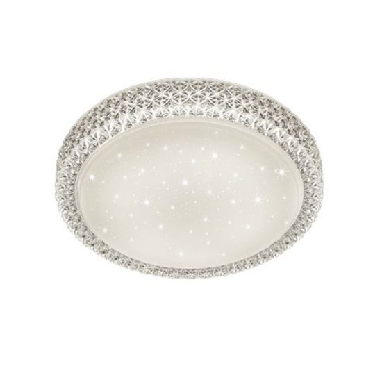 Plafoniera led 24w 3000k moderna rotonda bianca effetto cielo stellato