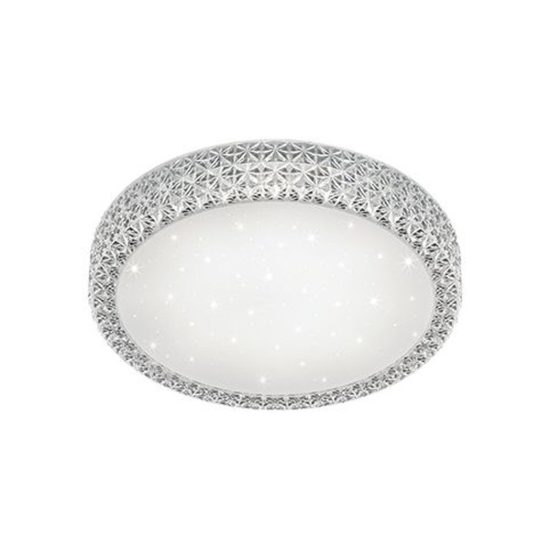 Plafoniera led 27w cct 3000k 5500k con telecomando per soggiorno bianca effetto cielo stellato