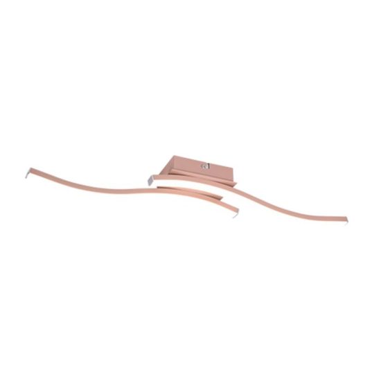 Plafoniera led 10w 4000k per soggiorno moderna con 2 bacchette ondulate oro rosa