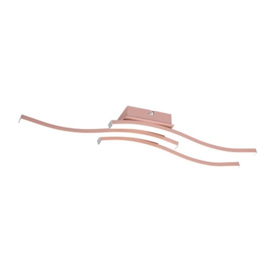 Plafoniera led 15w 4000k per soggiorno moderna con 3 bacchette ondulate oro rosa