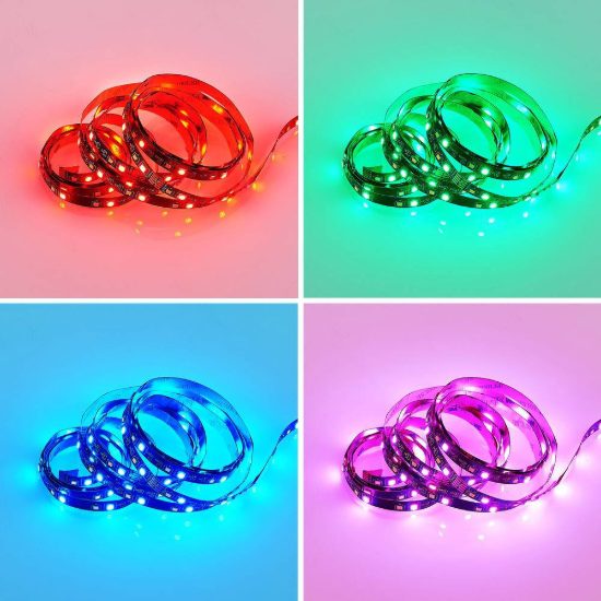 Striscia led 10,5w 3000k rgb con telecomando 3m tagliabile nera