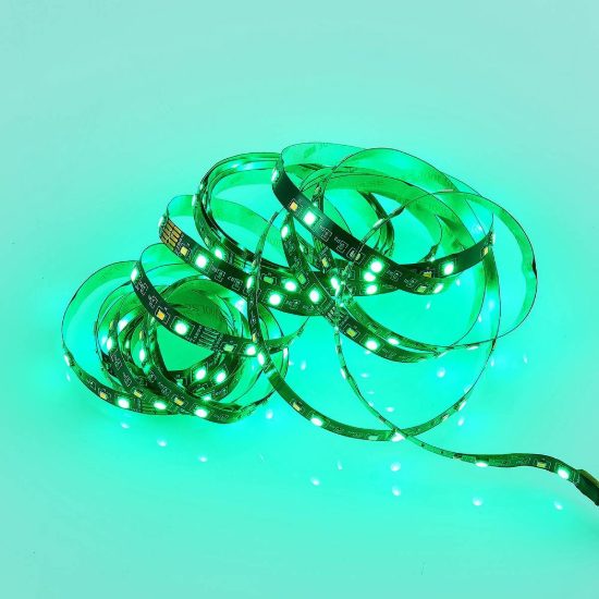 Striscia led 15w 3000k rgb con telecomando 5m tagliabile nera