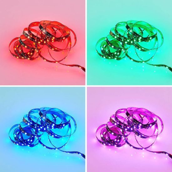 Striscia led 15w 3000k rgb con telecomando 5m tagliabile nera