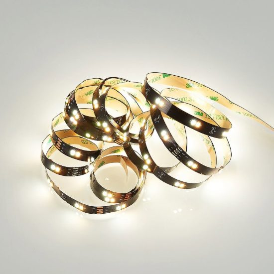 Striscia led 10,5w cct 3000k 6500k con telecomando 3m tagliabile nera