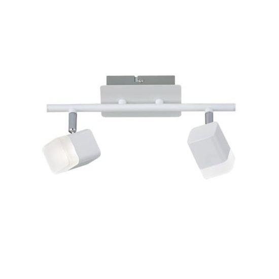 Plafoniera con 2 faretti led 2x3,5w 3000k moderna quadrati bianco opaco