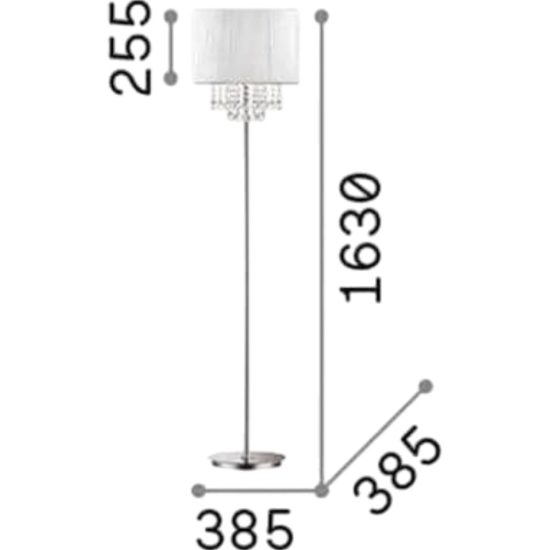 Ideal lux opera piantana e27 163cm per soggiorno classica bianca con pendenti in cristallo