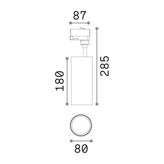 Ideal lux smile faretto per binario trifase link orientabile led 30w 3000k cri80 fascio 50° bianco