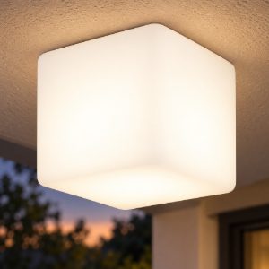 Ideal lux luna plafoniera da esterno e27 20cm moderna bianca ip44