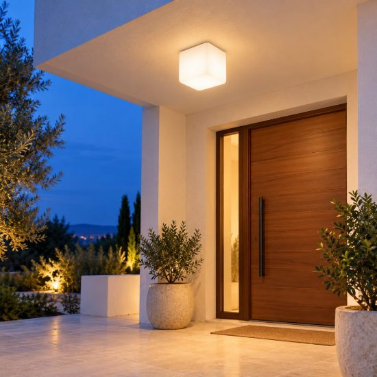 Ideal lux luna plafoniera da esterno e27 20cm moderna bianca ip44