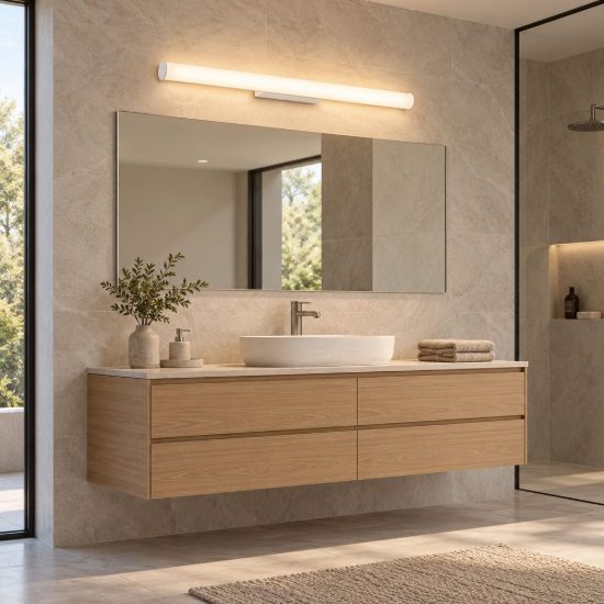 Ideal lux pretty applique da bagno per specchio led 18w 3000k 80,7cm moderna bianca ip54