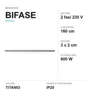 Binario elettrificato bifase 160cm titanio