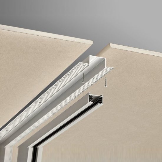 Binario elettrificato bifase da incasso a scomparsa 115cm alluminio