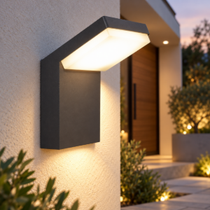 Applique per esterno moderna led 6w 3000k ip65 10cm grigio scuro