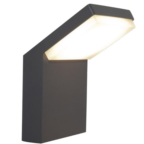 Applique per esterno moderna led 6w 3000k ip65 10cm grigio scuro