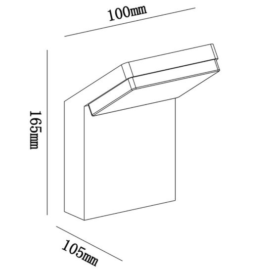 Applique per esterno moderna led 6w 3000k ip65 10cm grigio scuro
