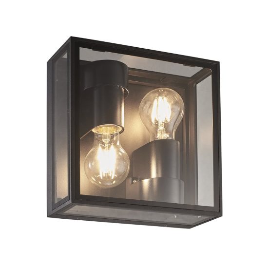 Applique lampadaper esterno ip65 moderna grigio scuro vetro