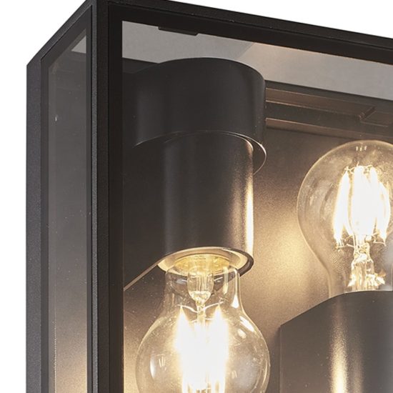 Applique lampadaper esterno ip65 moderna grigio scuro vetro