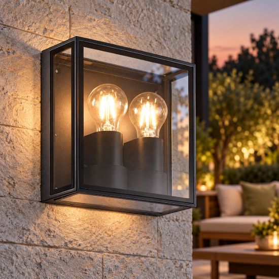 Applique per esterno ip65 22cm moderna e27 antracite