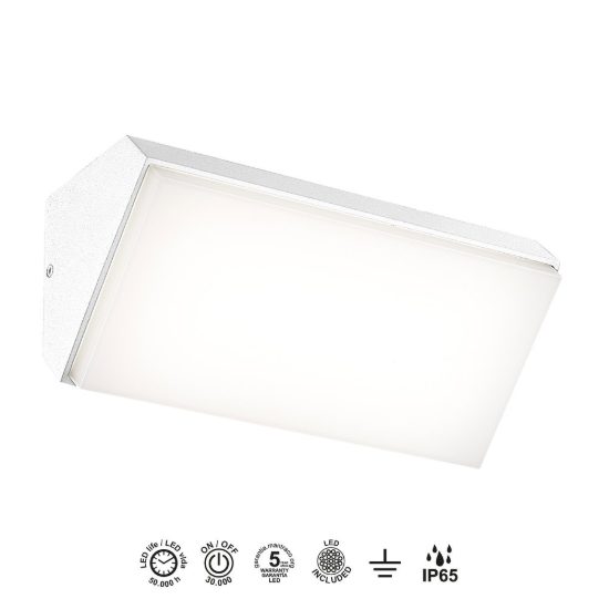 Applique led 9w 3000k da esterno ip65 moderna bianca