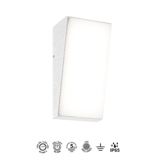 Applique da esterno led 3000k moderna bianca ip65