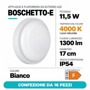 Eglo boschetto e applique e plafoniera da esterno 11,5w 4000k 17cm bianca confezione da 16 pezzi