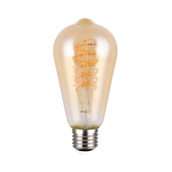 Lampadina led e27 a filamento 7w 1800k ambra dimmerabile con interruttore