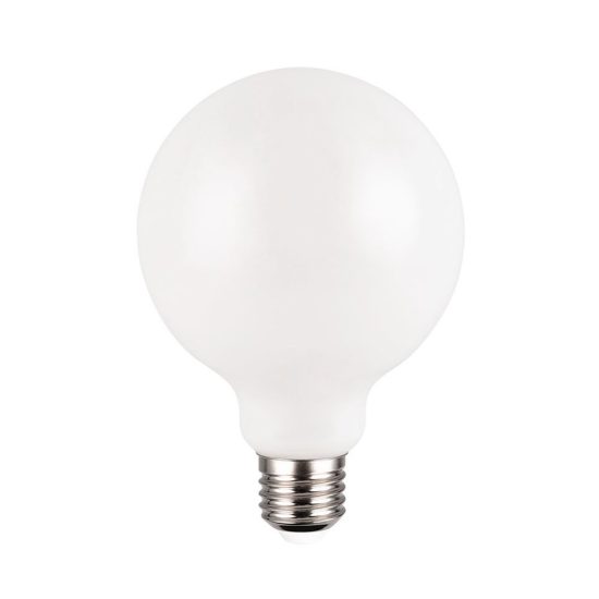 Lampadina led e27 a sfera 9w 3000k bianca dimmerabile con interruttore 9,5cm