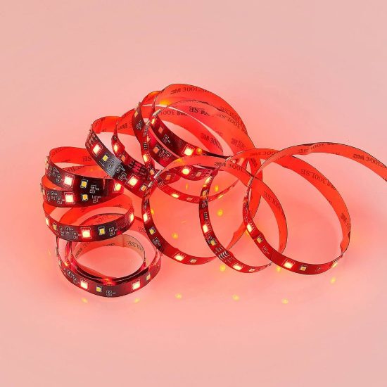 Striscia led 10w 3000k rgb con telecomando controllo del suono 3m tagliabile nera