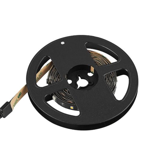 Striscia led 10w 3000k rgb con telecomando controllo del suono 3m tagliabile nera