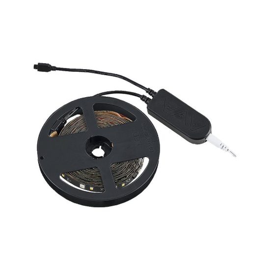 Striscia led 15w 3000k rgb con telecomando controllo del suono 5m tagliabile nera