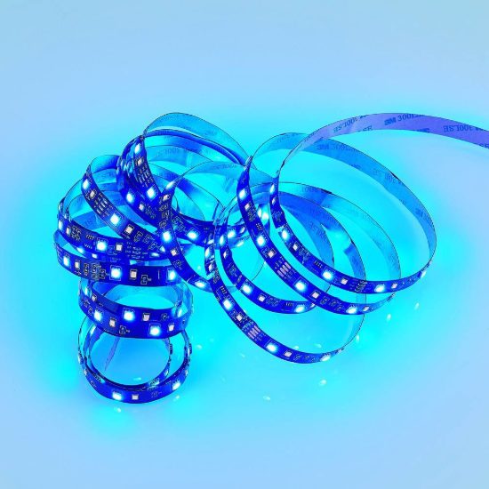 Striscia led 15w 3000k rgb con telecomando controllo del suono 5m tagliabile nera