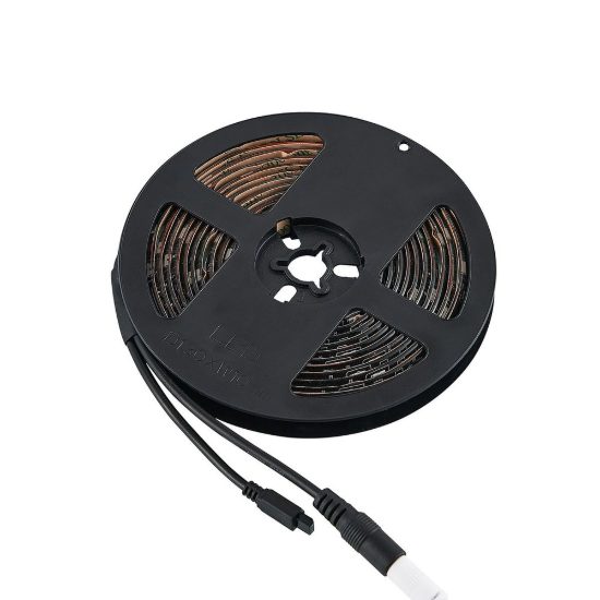 Striscia led 10,5w 3000k rgb con telecomando ip44 3m tagliabile nera