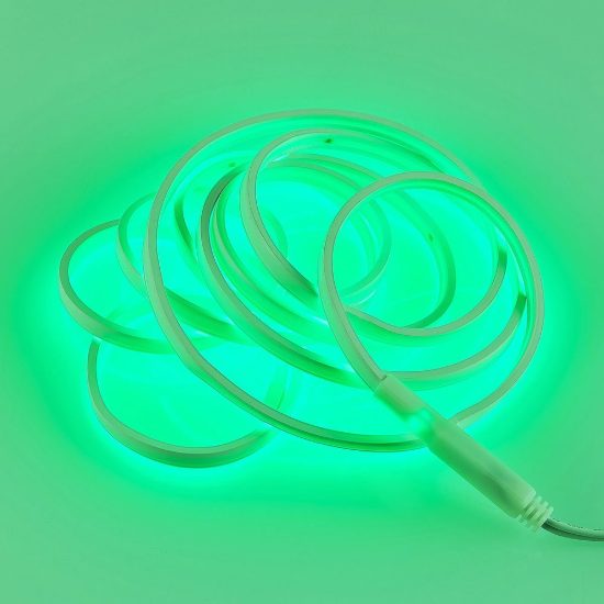 Striscia led effetto neon 14w 3000k rgb con telecomando 3m tagliabile bianca