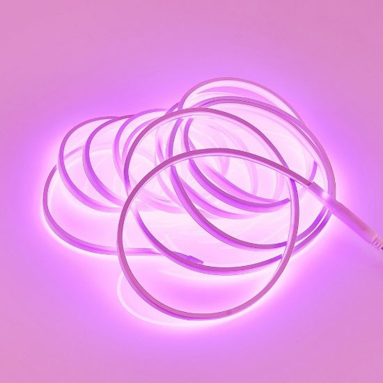 Striscia led effetto neon 20w 3000k rgb con telecomando 5m tagliabile bianca